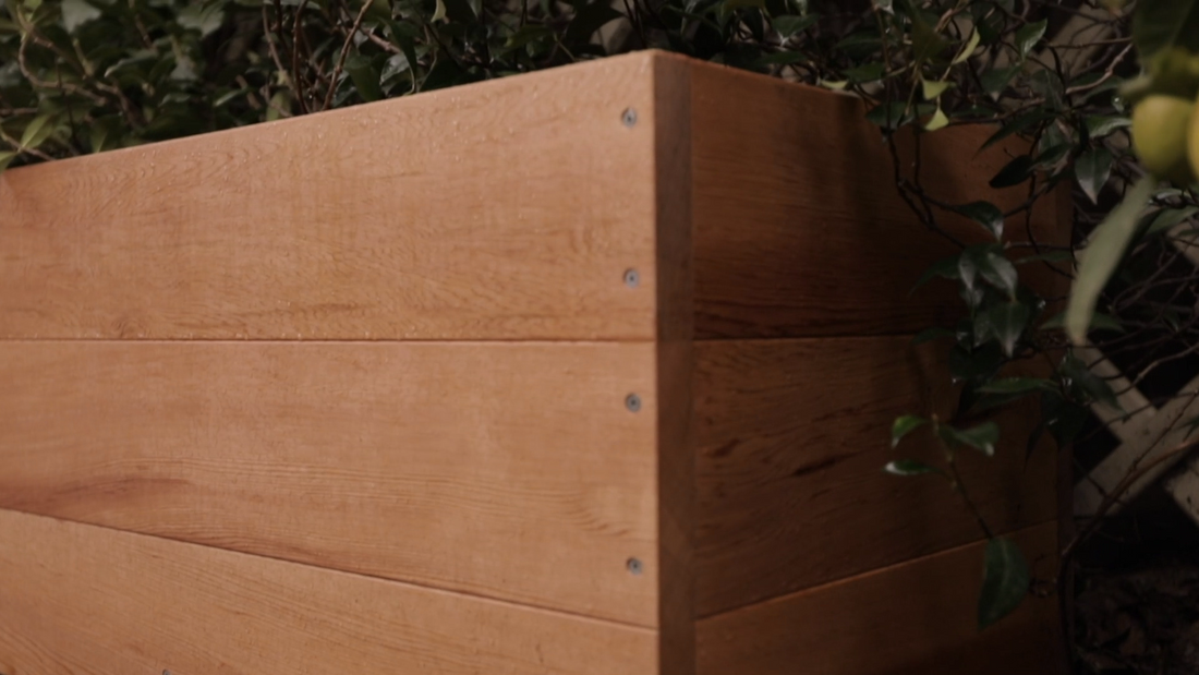 Bloom Box timber planter box amongst the trees