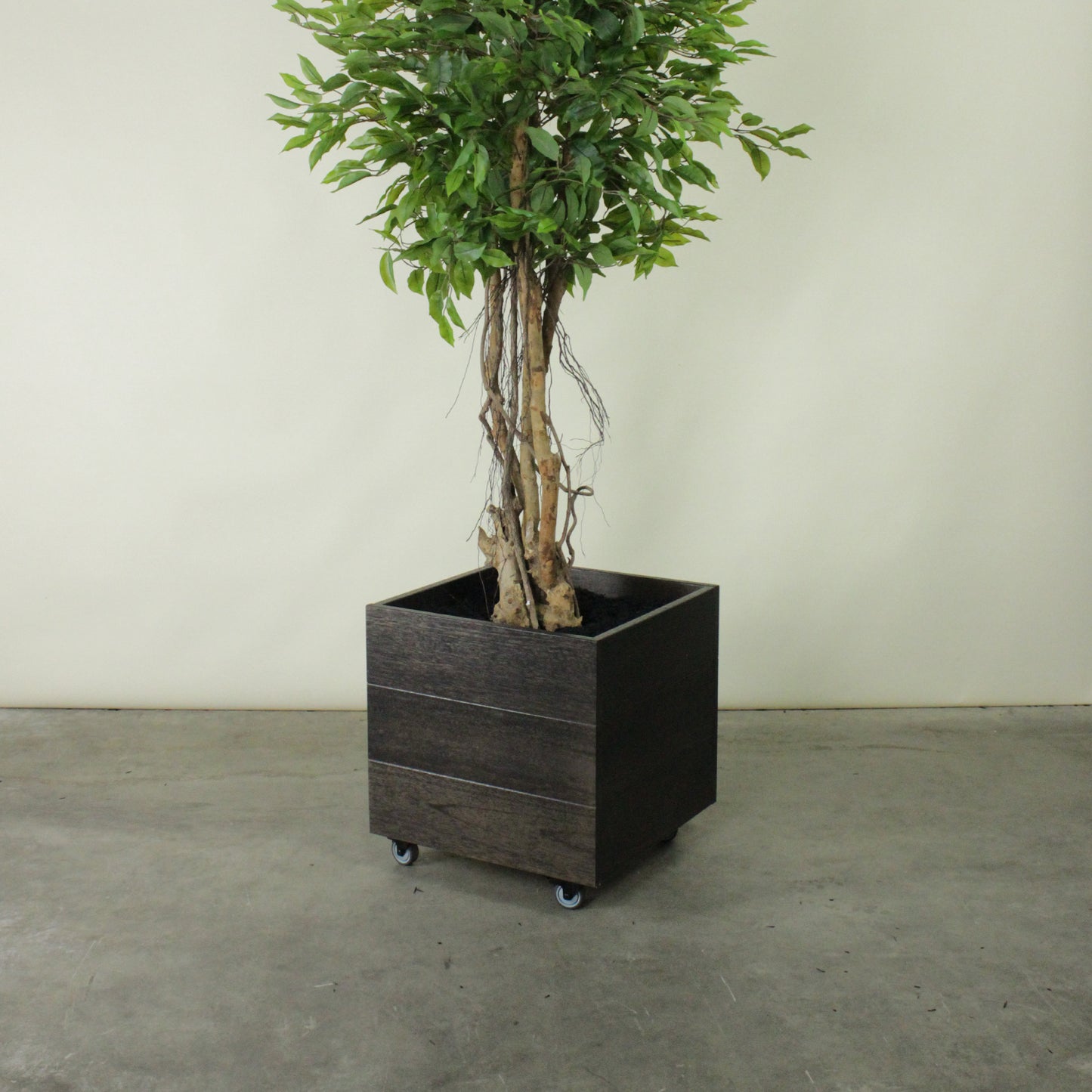 Hardwood Planter Pot with Trees