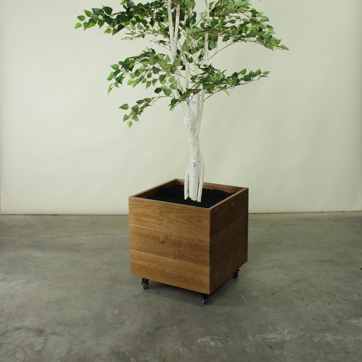 Hardwood Planter Pot with Trees